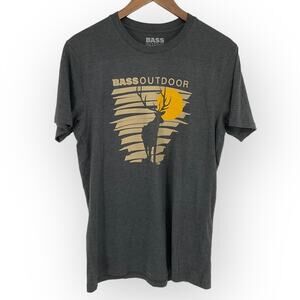 BASS OUTDOOR NWT Men's Graphic Print T Shirt Crewneck Charcoal Heather Medium